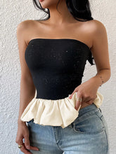 Ruffled Bubble Hem Tube Top OutfitFlow